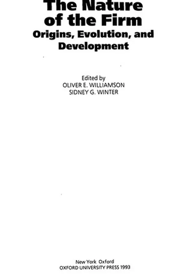 Capa de The nature of the firm