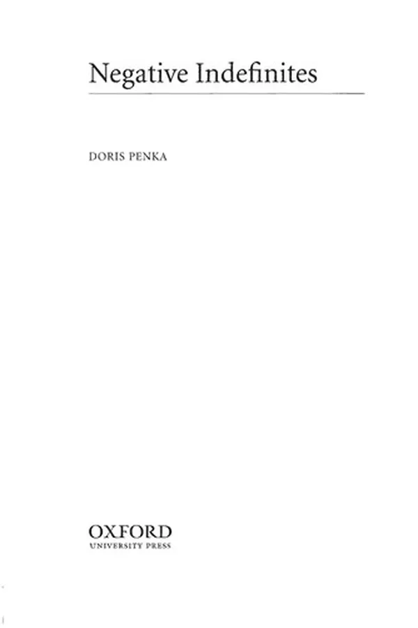 Capa de Negative indefinites