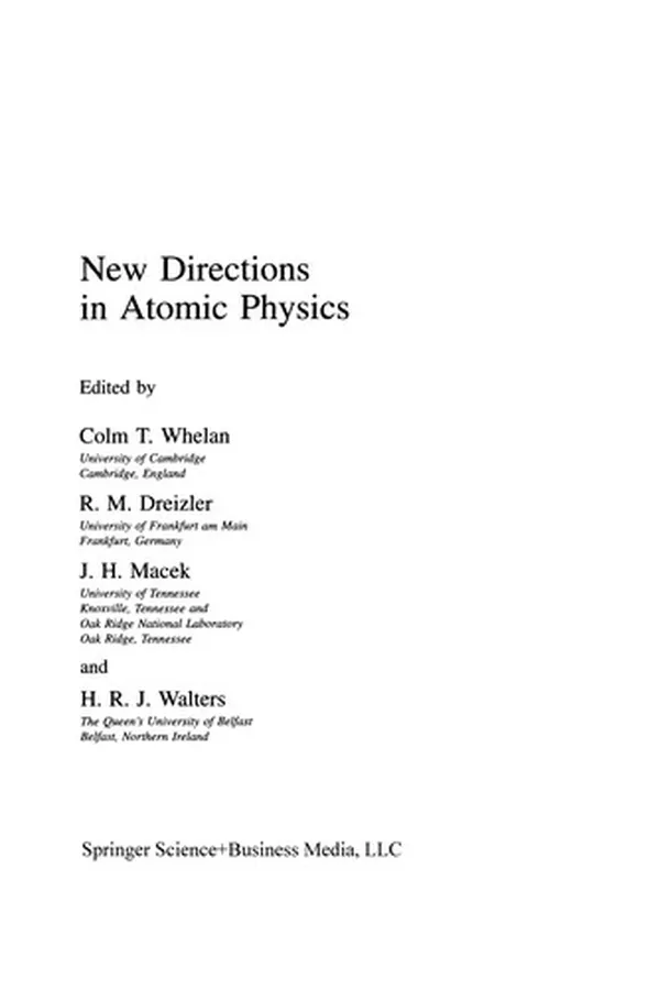 Capa de New Directions in Atomic Physics