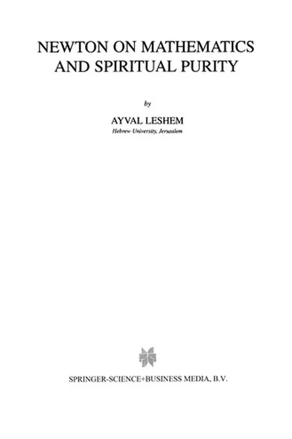 Capa de Newton on Mathematics and Spiritual Purity