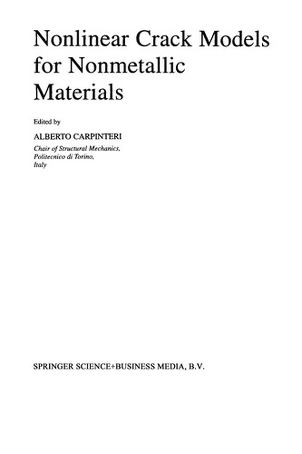 Capa de Nonlinear Crack Models for Nonmetallic Materials