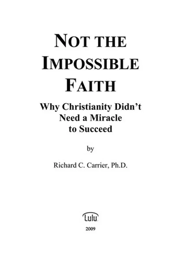 Capa de Not the impossible faith