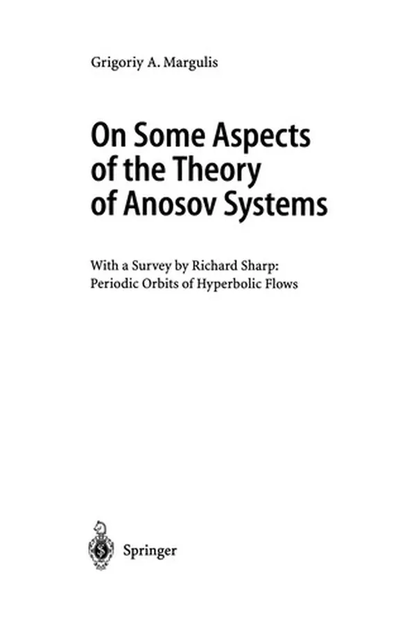 Capa de On Some Aspects of the Theory of Anosov Systems
