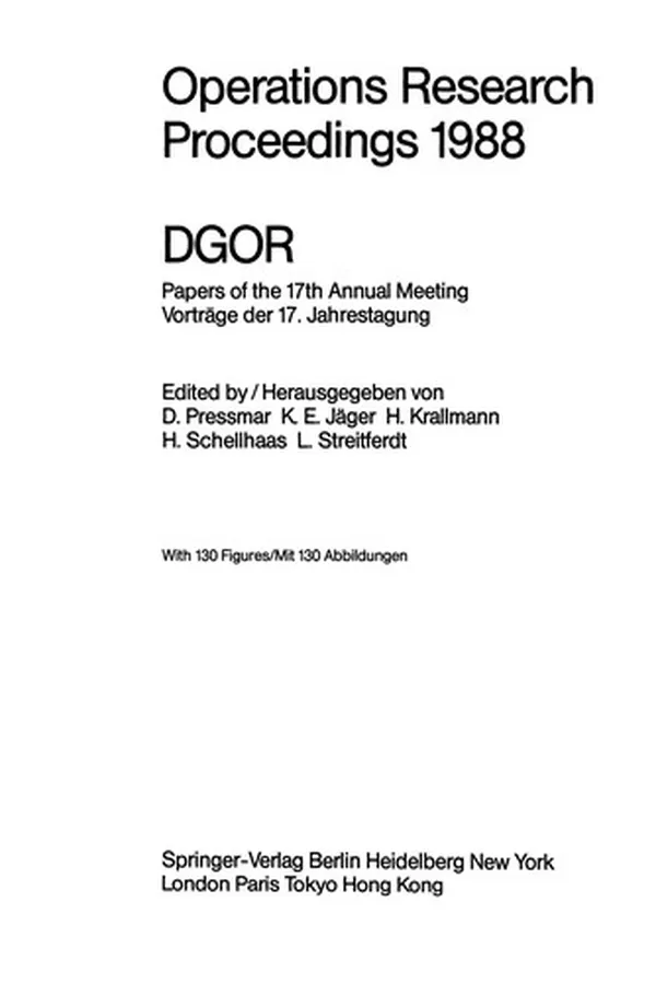 Capa de Operations Research Proceedings 1988
