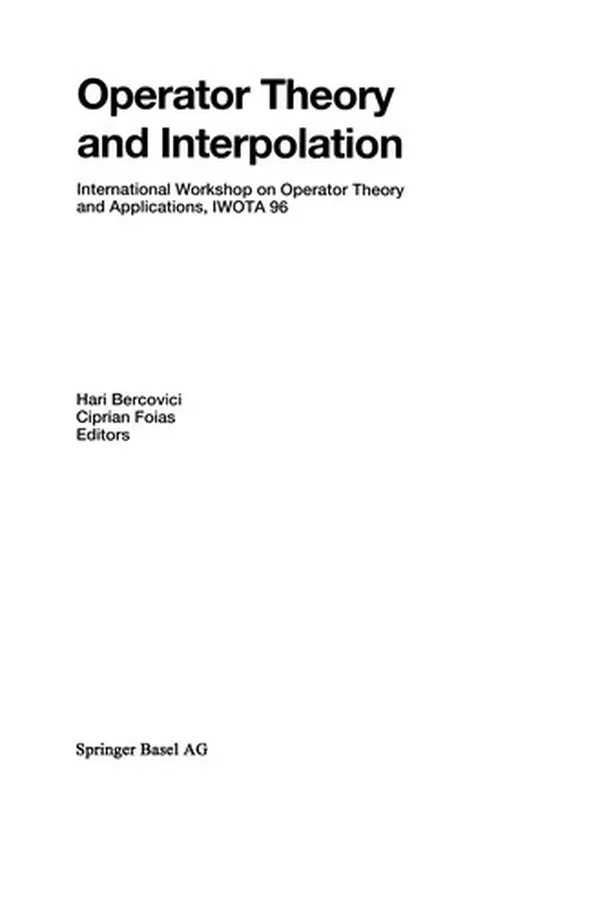 Capa de Operator Theory and Interpolation