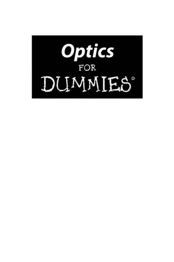 Cover of Optics for dummies
