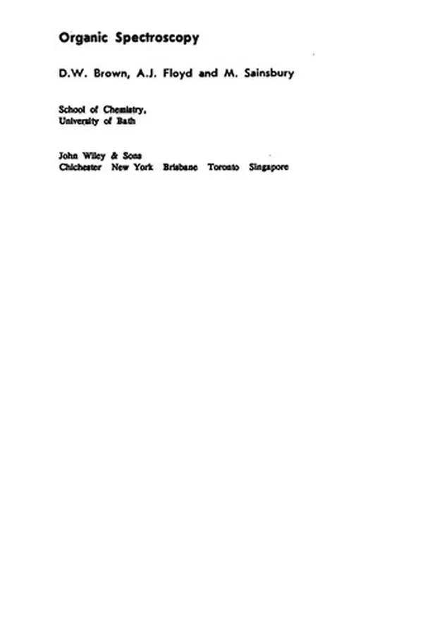 Cover of Organic spectroscopy