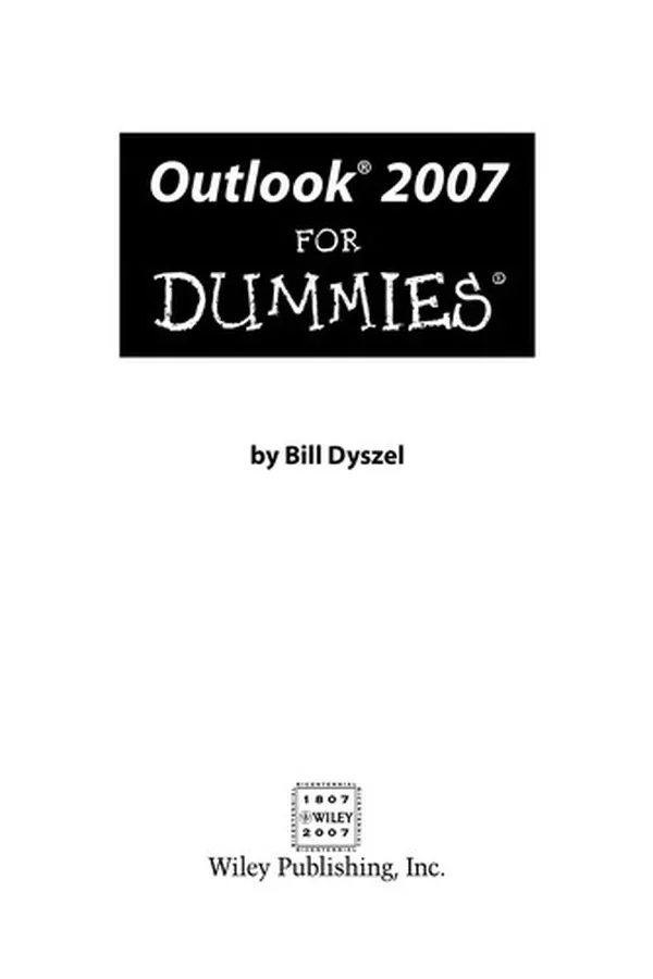 Capa de Outlook 2007 for dummies