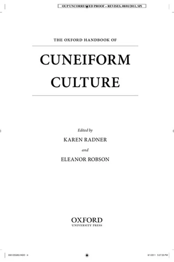 Capa de The Oxford handbook of cuneiform culture