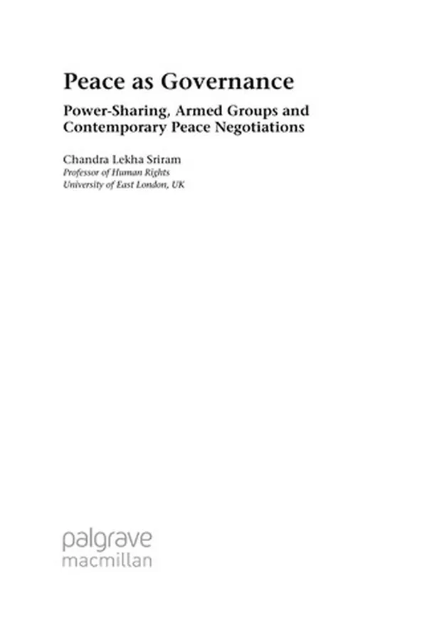Cover of Peace as governance