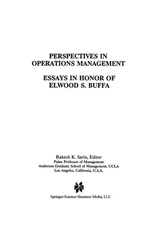 Capa de Perspectives in Operations Management