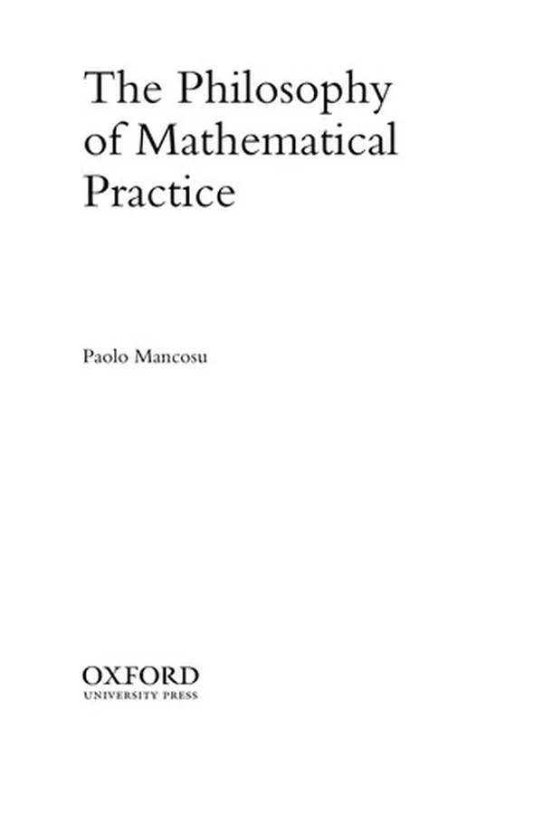 Capa de The philosophy of mathematical practice