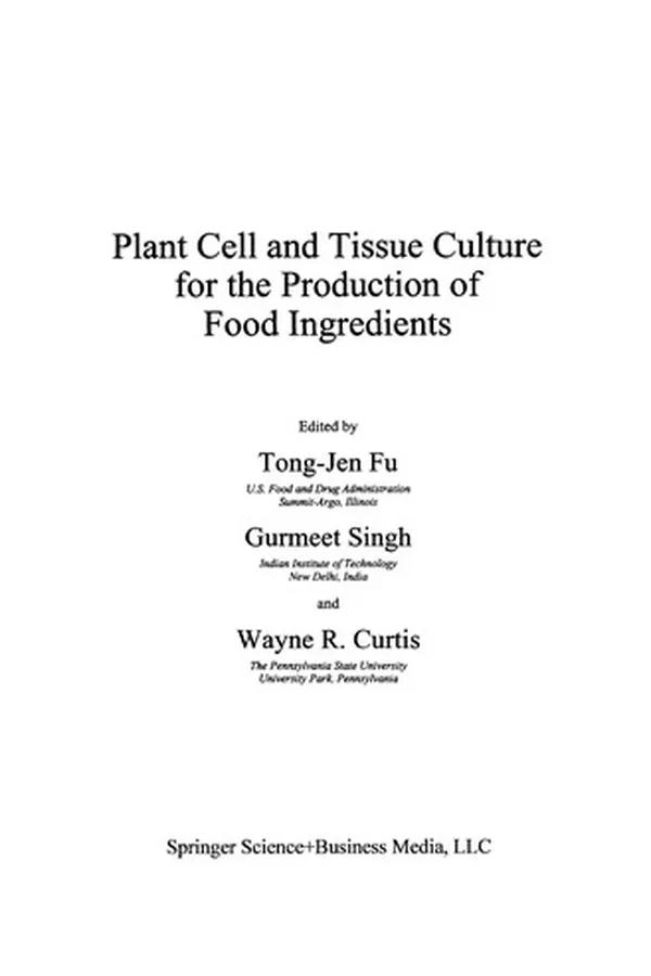 Capa de Plant Cell and Tissue Culture for the Production of Food Ingredients