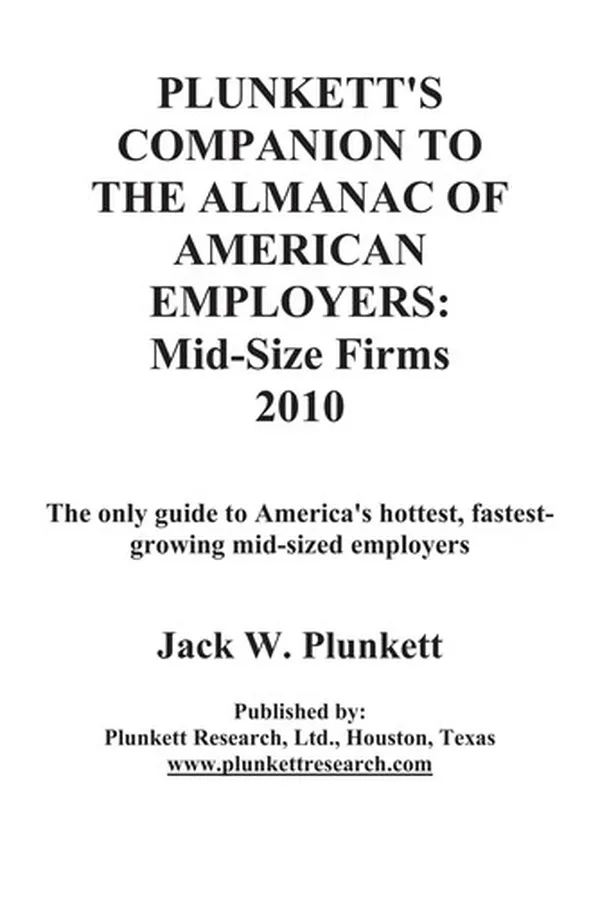 Capa de Plunkett's Companion to The Almanac of American Employers 2010