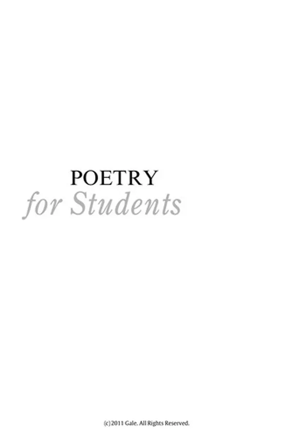 Capa de Poetry for students