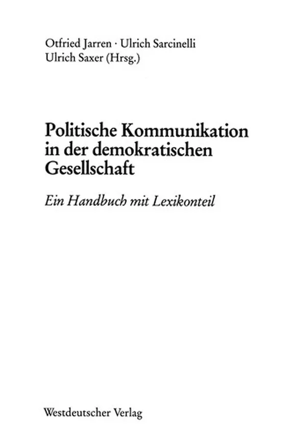 Capa de Politische Kommunikation in der demokratischen Gesellschaft