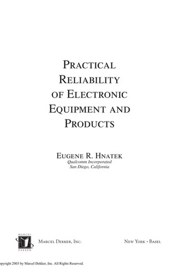Capa de Practical reliability of electronic equipment and products