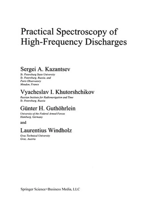 Capa de Practical Spectroscopy of High-Frequency Discharges