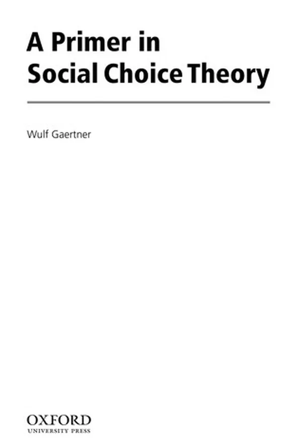 Capa de PRIMER IN SOCIAL CHOICE THEORY