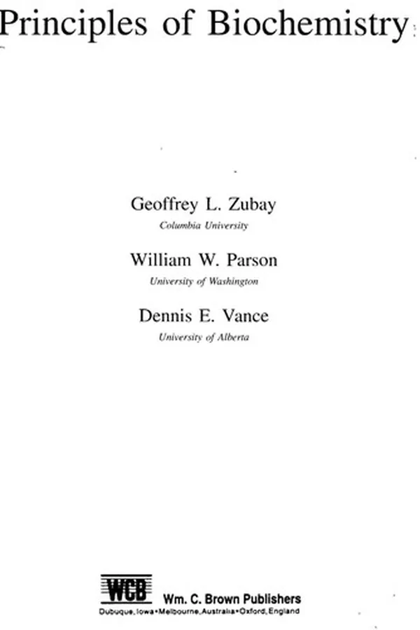 Capa de Principles of biochemistry