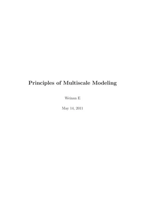 Capa de Principles of multiscale modeling