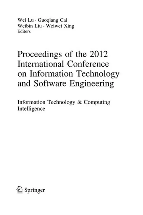 Capa de Proceedings of the 2012 International Conference on Information Technology and Software Engineering