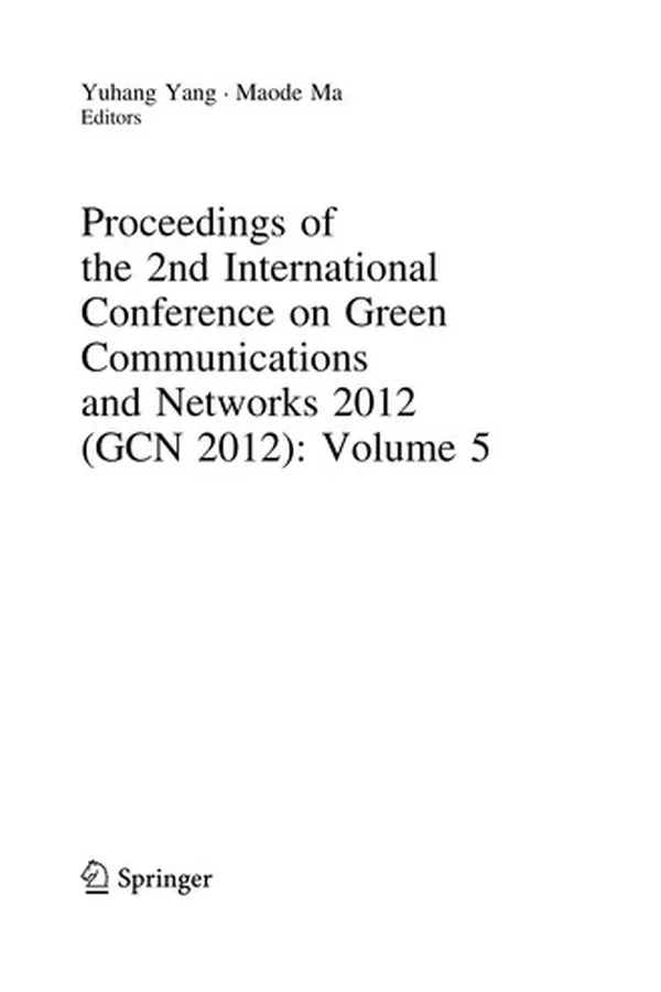 Capa de Proceedings of the 2nd International Conference on Green Communications and Networks 2012 (GCN 2012): Volume 5