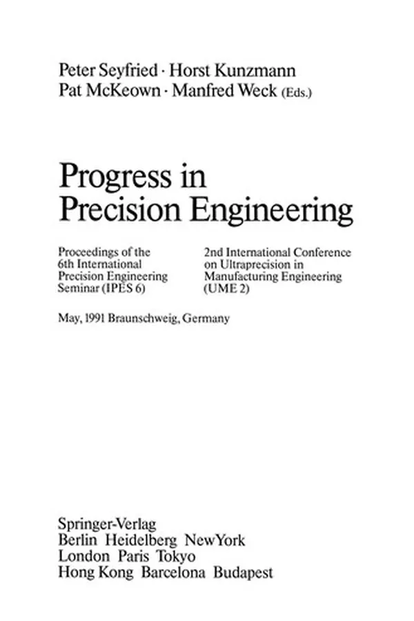 Capa de Progress in Precision Engineering