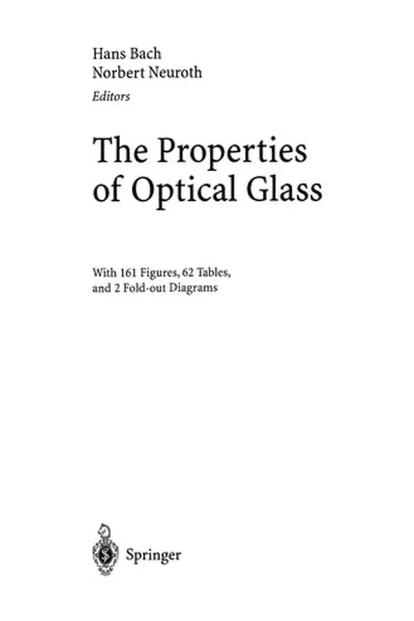Capa de The Properties of Optical Glass