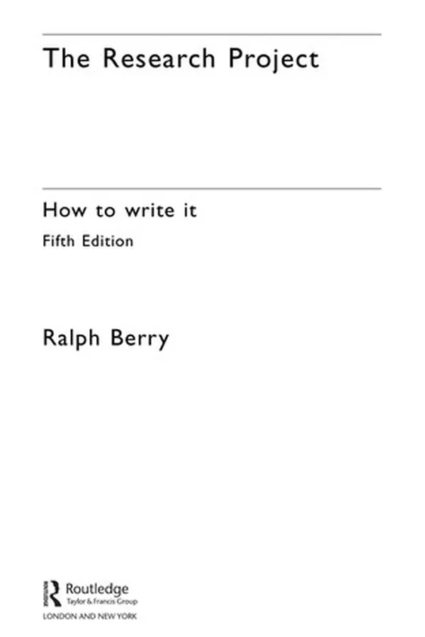 Capa de The research project