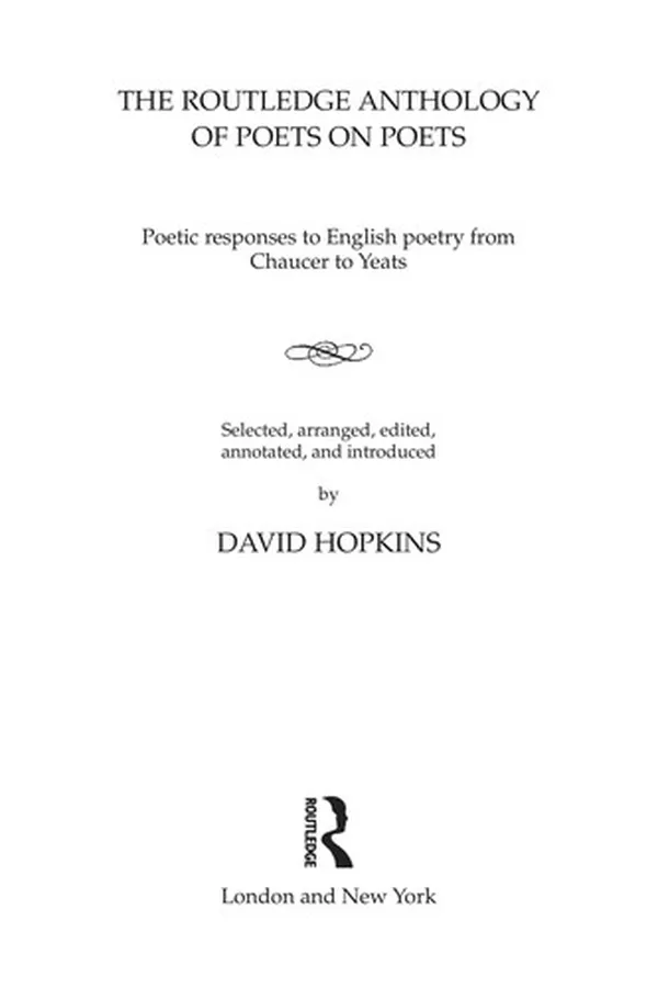 Capa de The Routledge Anthology of Poets on Poets