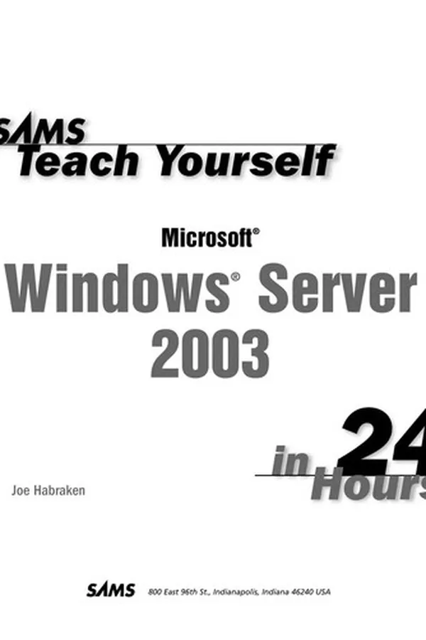 Capa de Sams teach yourself Microsoft Windows Server 2003 in 24 hours