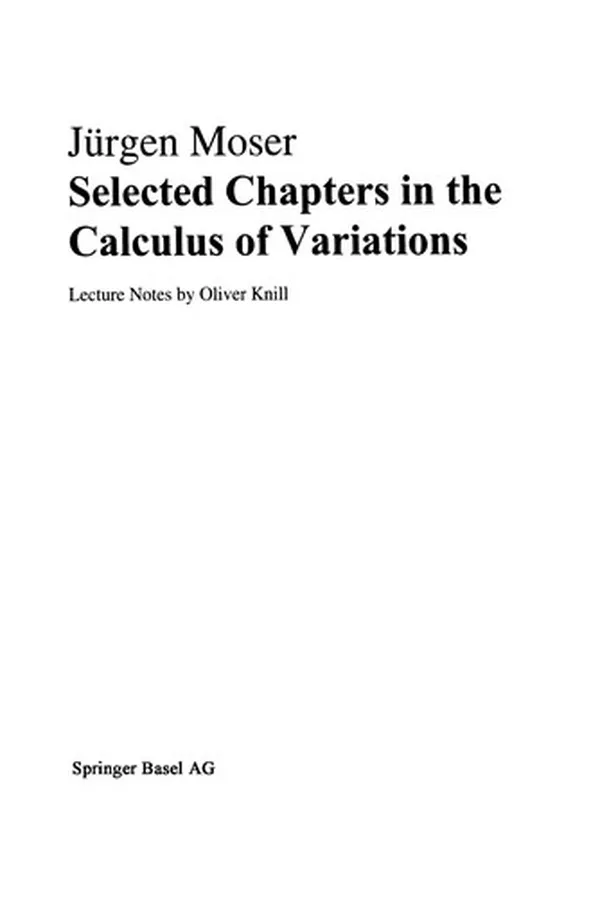 Capa de Selected chapters in the calculus of variations