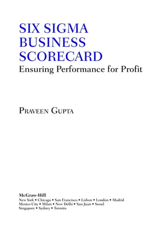 Capa de The Six Sigma Business Scorecard
