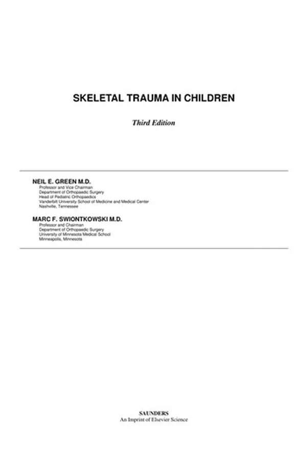 Capa de Skeletal trauma in children