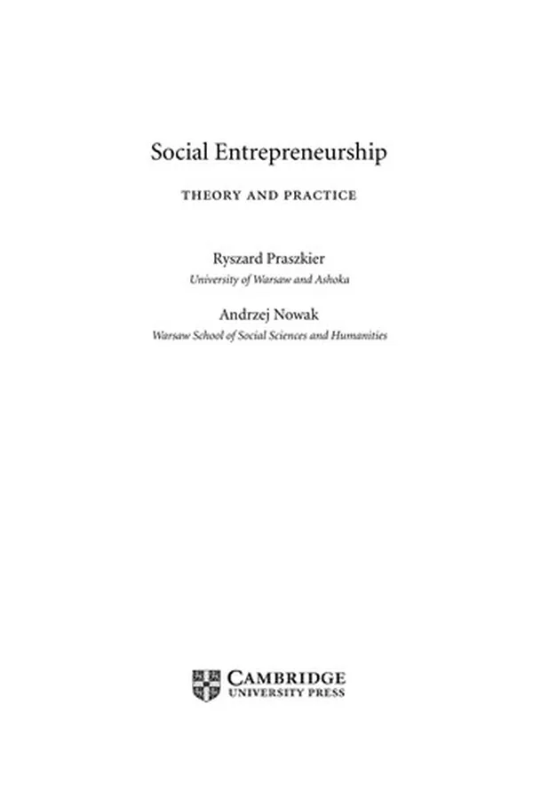 Capa de Social entrepreneurialship