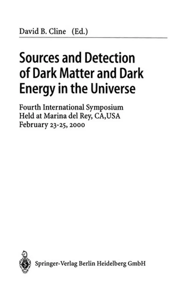 Capa de Sources and Detection of Dark Matter and Dark Energy in the Universe