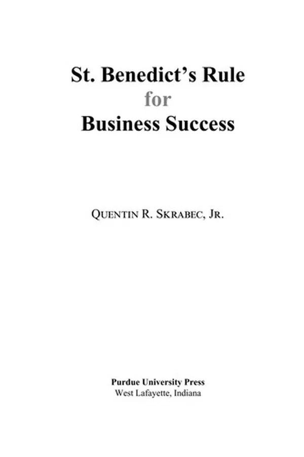 Capa de St. Benedict's rule for business success