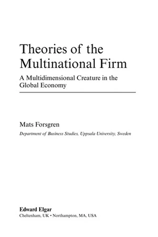Capa de Theories of the multinational firm