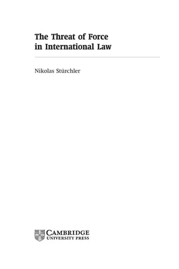 Capa de The threat of force in international law