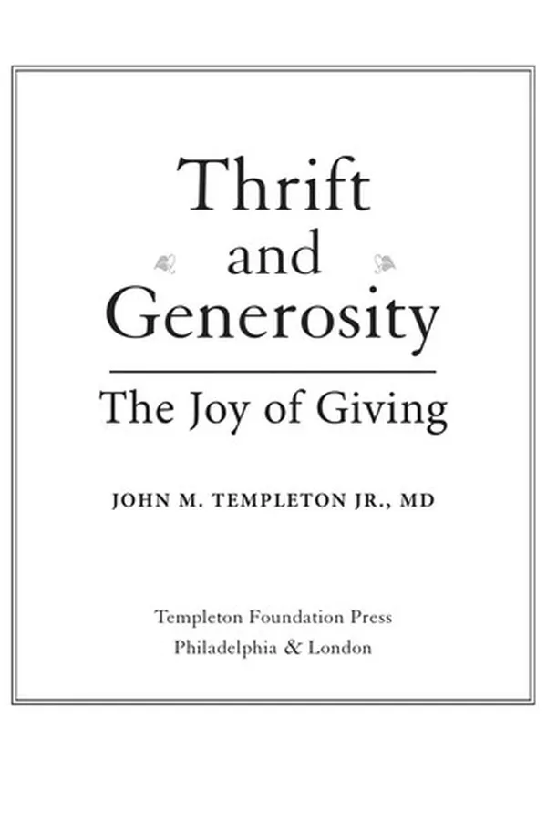 Capa de Thrift &amp; Generosity