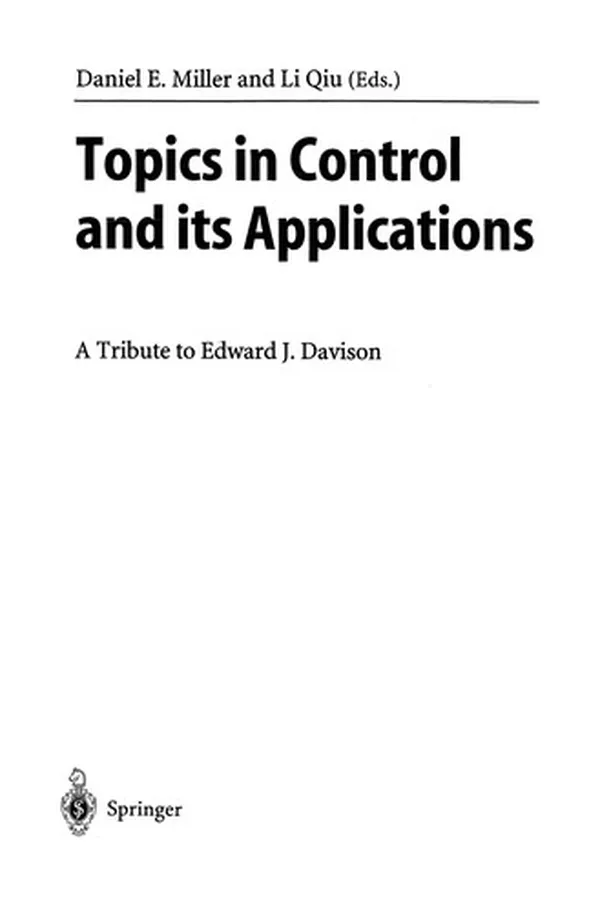 Capa de Topics in Control and its Applications