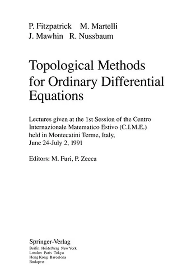 Capa de Topological methods for ordinary differential equations