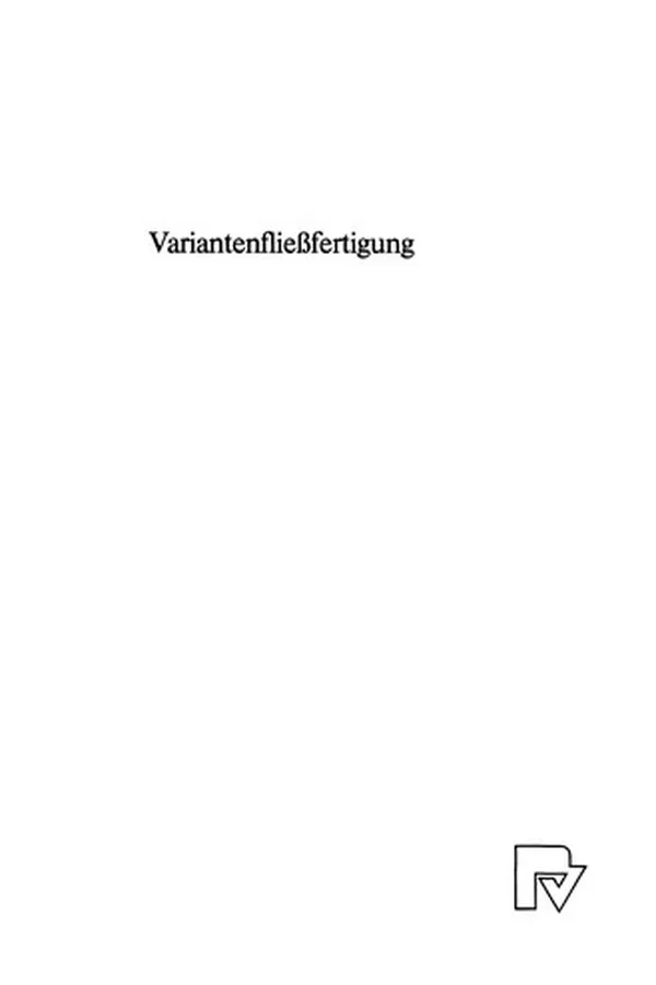 Cover of Variantenfließfertigung