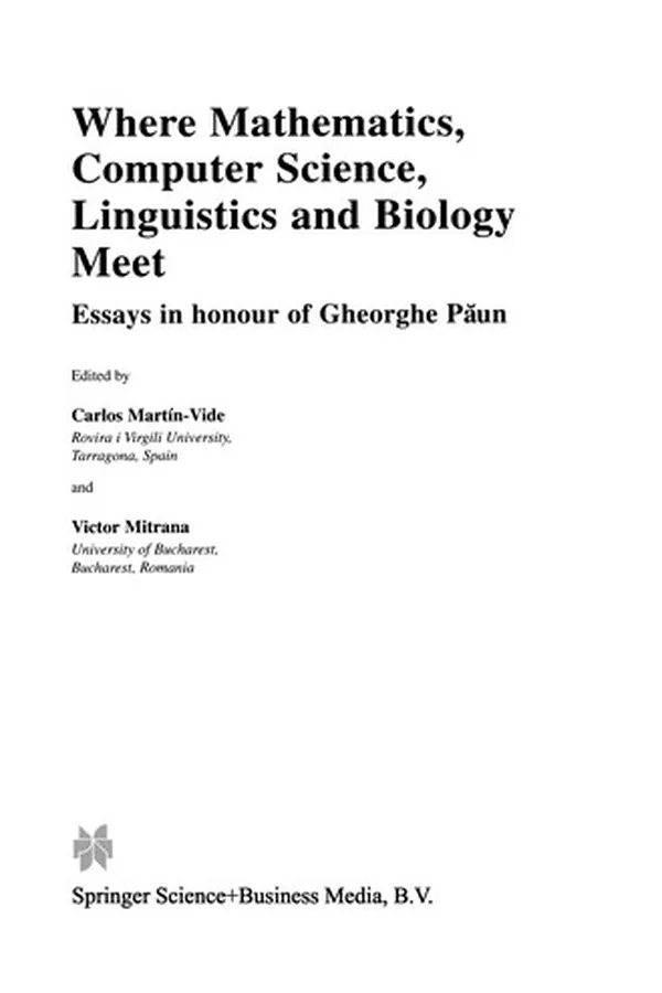 Capa de Where Mathematics, Computer Science, Linguistics and Biology Meet