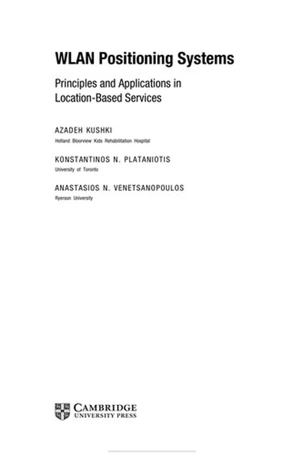 Cover of WLAN positioning systems