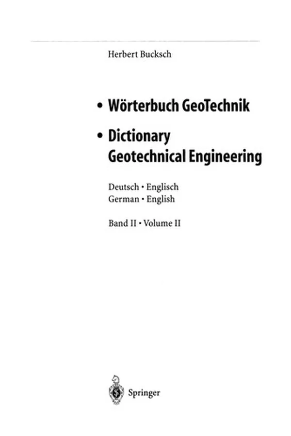 Capa de Wörterbuch GeoTechnik Dictionary Geotechnical Engineering