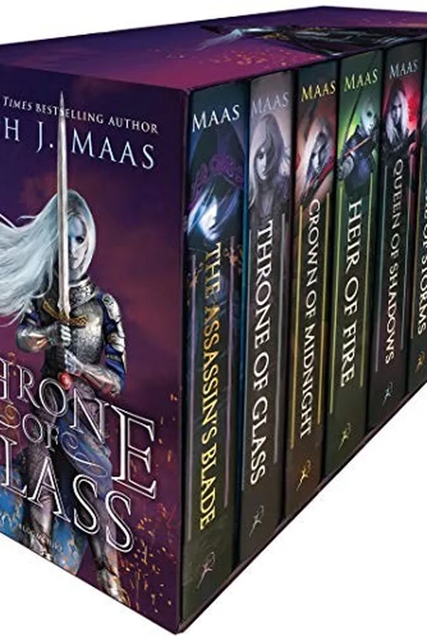Capa de The Assassin's Blade / Throne of Glass / Crown of Midnight / Heir of Fire / Queen of Shadows / Empire of Storms / Tower of Dawn / Kingdom of Ash