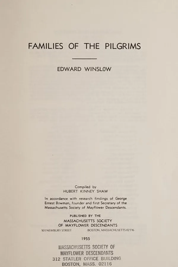 Capa de Famlies of the Pilgrims