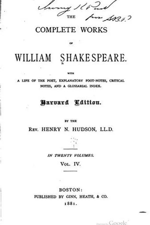 Capa de The Complete works of William Shakespeare in Twenty Volumes. Volume IV (All's Well That Ends Well / Much Ado About Nothing)